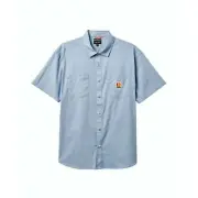 Brixton Builders Mechanic Woven Shirt Dusty Blue Mens Streetwear Skate Apparel