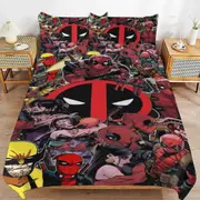 v6685 Bed Sheets Bedding Deadpool Wolverine Bedding Sets Ultra Soft Skin-Friendly Duvet Cover 3 Piece, Cute Comforter Cover Bed Set for Boys Girls Ki