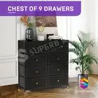 Fabric 9 Chest of Drawers Storage Cabinet Bedside Table Dresser Tallboy Black