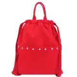 在飛比找遠傳friDay購物優惠-agnes b. 水晶貼飾尼龍輕便束口後背包(紅)