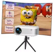 Mini Projector with Tripod,2024 Upgraded 1080P HD Projector,Portable Projector