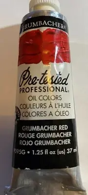 Grumbacher Pre-tested Grumbacher RED oil paint color 37 mL- Made in the USA