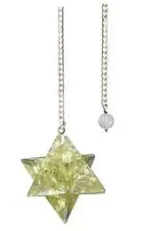 Pendulum Merkabah Resin Orgone Peridot