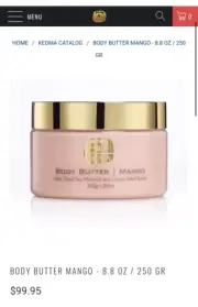 NEW Kedma 8.8oz Body Butter Mango Made With Dead Sea minerals &Cocoa Seed Butter