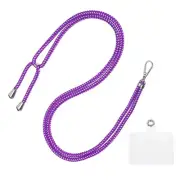 Phone Lanyard Adjustable Lanyard with Transparent Patch Purple White