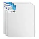 3x Boyle Thin Edge Craft 50x60cm/20x24" Stretched Canvas For Oil/Acrylic Paint