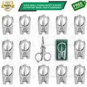 15 Pcs Small Folding Pocket Scissors Set Sharp Cutter Crafts sewing embroidery
