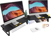 Dual-Monitor-Riser-Stand-For-Desk, Large Monitor Stand Riser For 2 Monitors With