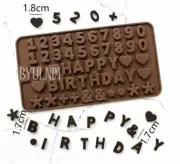 (Silicone Soap Mould Mold) Mini Birthday Deco Alphabet Number Multi AU Stock