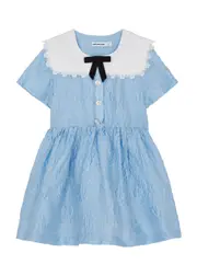 Self-portrait Kids Floral-jacquard Cloqué Dress (3-7 Years) - Blue Light - 7-8Y (7 Years) 7-8Y (7 years)