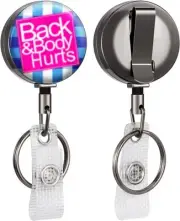 Badge Reels Holder Retractable Keychain Heavy Duty 05-back & Body Hurts