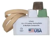 1/2" x 12" Leather Honing & Polishing Belt -Strop Fits Original Work Sharp Ma...
