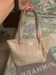 Brahmin Asher Pearl & Gold Melbourne Handbag Genuine Leather New With Tags