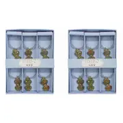 2x LVD 6pc Metal 13cm Wine Charms Double Shell Bottle Tag/Marker Set