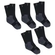 Holeproof Explorer 5 Pairs Socks Original Men Tough Thick Work Crew Above Ankle Cotton Black Bulk