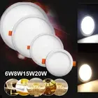 AC 230V 6W 8W 15W 20W Round LED Panel Light Ultra Thin LED Downlight Warm White