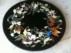 30'' Marble Coffee Side Table Top Semi Precious Stones Inlay Handmade Art Work
