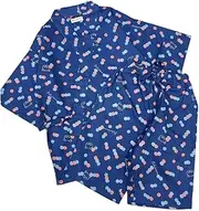 [DYZANOROKY] Jinbei Adult Women's 2-Piece Set, Summer, Thin, Short Sleeve, Top and Bottom Set, Shorts, Breathable, Cute, Bear Pattern, Yukata, Kimono, Sleepwear, Loungewear, Evening Cooling, Room Wear
