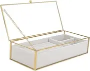 MOBUTOFU Box Jewelry Storage Box Glass Jewelry Organizer Velvet Jewelry Trays Ring Organizer for Jewelry Glass Display Case Jewelry Display Case Jewelry Display Tray Earring Organizer