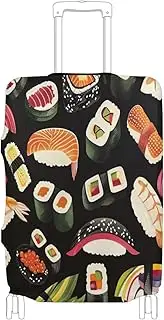 [Joisal] Sushi Black Luggage Cover Protector Fit 18-32 Inch Luggage Covers for Suitcase Tsa Approved Anti-scratch Luggage Accessories for Suitcases, Sushi Black, M 22-24 in