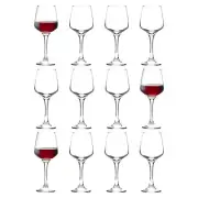 12x Lal Red Wine Glasses Stemware Goblets Fine Rim 400ml