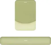 MOSISO Wrist Rest Support for Mouse Pad&Keyboard Set, Rectangular Ergonomic Mousepad Non-Slip Base Home/Office Pain Relief&Easy Typing Pad with Neoprene Cloth&Raised Curved Memory Foam, Olive Green