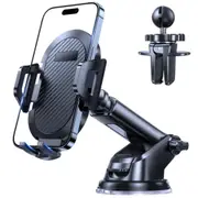Universal Car Phone Mount Clamping Car Stand Holder Suction Cup Rack Dashboard Windshield