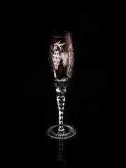 Ajka Marsala Purple Crystal Champagne Flute 9" Tall