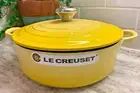 Le Creuset 24cm 3.5 qt. Sauteuse Cast Iron Dutch Oven~Soleil-Enamel Cast Iron