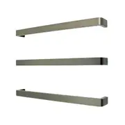 Radiant VAIL Heated/Non-Heated Low Voltage Single Square Towel Rail - 800mm - Gun Metal Grey (1 Piece)