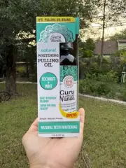 Guru Nanda Natural Teeth Whitening Pulling Oil Coconut Mint 8 fl oz - EXP 12/25