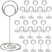 Table Number Holders 20Pcs - 3.35 Inch/8.5cm Place Card Holder Table Number Stands for Wedding Party Graduation Reception Restaurant Home Centerpiece Decorations Office Memo Picture Photo (Silver)