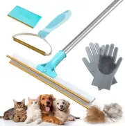Pet Hair Remover Set with Adjustable Carpet Rake, Carpet Scraper, Silicone Pe...