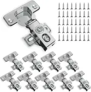 Cabinet Hinges 10 Pieces (5-Pair), Stainless Steel Overlay Soft Close Hinges fo