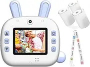 Labymos Kids Camera Instant Printer 2.4 Inch Screen 12MP Digital Camera Support Timer ing Auto Focus 1080FHD Video Record Inkless Printing with 3 Rolls White Print Paper Toddler