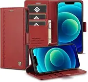 GoshukunTech for iPhone 14 Plus Case,for iPhone 14 Plus Wallet Case,Flip Leather Wallet Cover with Card Holder Cash Pocket Magnetic Closure[ Red ]