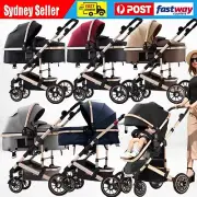 Newborn Baby Pram Travel System Buggy Fold Stroller Shock Absorbers Push Chair