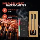 Smart Meat Thermometer with Bluetooth for Oven, Grill, Kitchen,BBQ 300FT Range