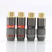 4PCS 24K Gold Plated RCA Female Plug Connector Jack Adapter for HiFi Audio Cable