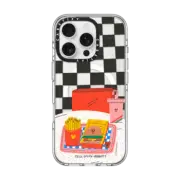 iPhone 16 Pro Clear Case MagSafe Compatible Burger and Fries