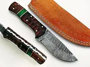 Handmade Damascus Steel Pocket Knife with Horn Handle Collector