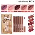 5 Pcs Chocolate Lip Glaze Lipstick Matte Lip Matte Moisturizing Lip Gloss .α рц