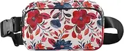 [GuoChe] Fashionable Crossbody Bag Waist Packs Women Men Adults Vintage Flowers Rustic Dark Red Blue Mini Running Belt Bag Waist Pack with Adjustable Strap for Shopping Sports Work, Vintage flowers rustic94,