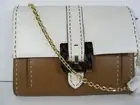 Ralph Lauren Crossbody Whip-stitch Leather Heyworth Clutch Gold Chain Strap