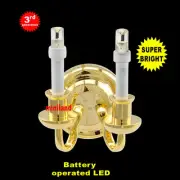 Sconce 2 arms candles LED LAMP Dollhouse miniature light battery on/off switch