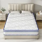 Queen Mattress, 10 Inch Queen Size Hybrid Mattresses in a Box, Medium Firm Memory Foam and Spring Mattresses, Pressure Relief & Motion Isolationfor, Fiberglass Free Bed Matress, CertiPUR-US Certified