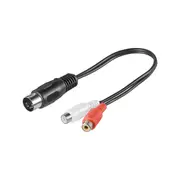 Audio Cable Adapter DIN Male to Stereo RCA Female - Black