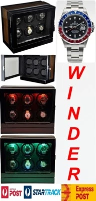 Luxury Display Automatic Watch Winder for 6 watches; model: Chrono Valet-6 LED