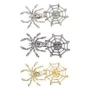 1pair Reusable Tighten Waist Button Spiderweb Shape Fastening Buckle for Jeans