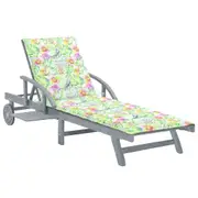 Garden Sun Lounger with Cushion Solid Acacia Wood vidaXL